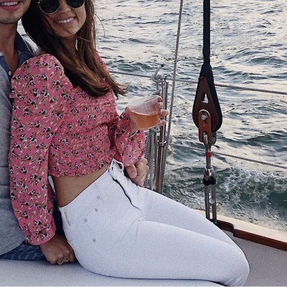 Likely Pink Floral Long sleeve crop top - Camilla Arabella Top